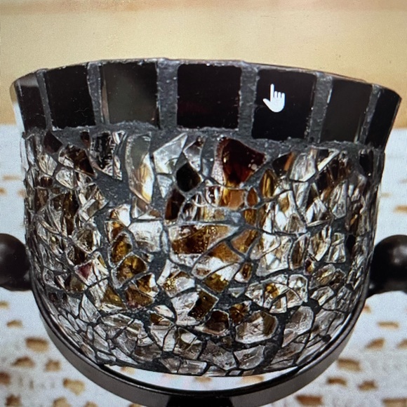 Partylite Mosaic Candle Holders Retired Amarreto Swirl Centerpiece - Picture 2 of 8